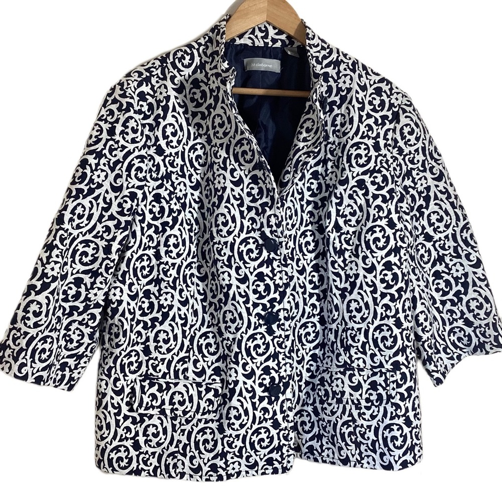 Liz Claiborne Scroll Print Damask Jacket 2X
